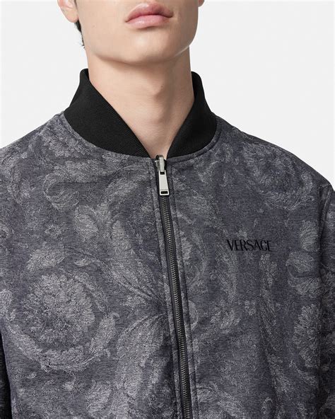 versace baroque reversible bomber|Barocco Reversible Bomber Jacket Gray .